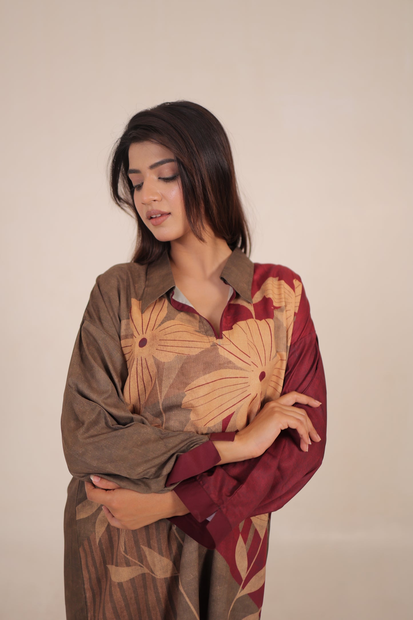 Olive Aura Printed Set