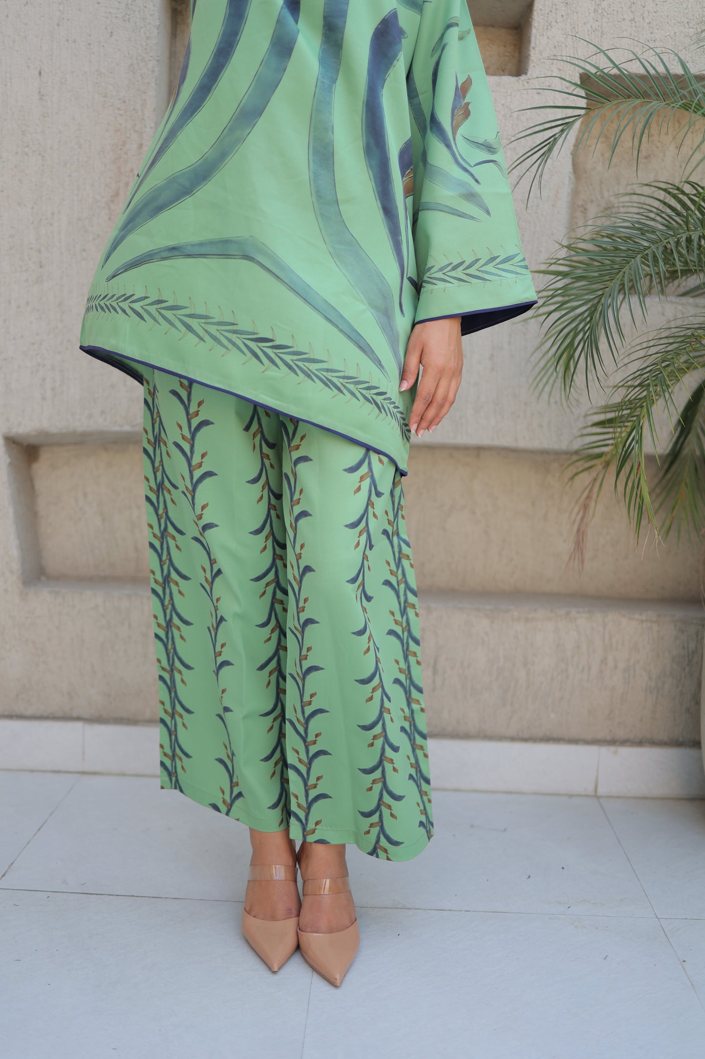 Sage Green Water color Printed Set