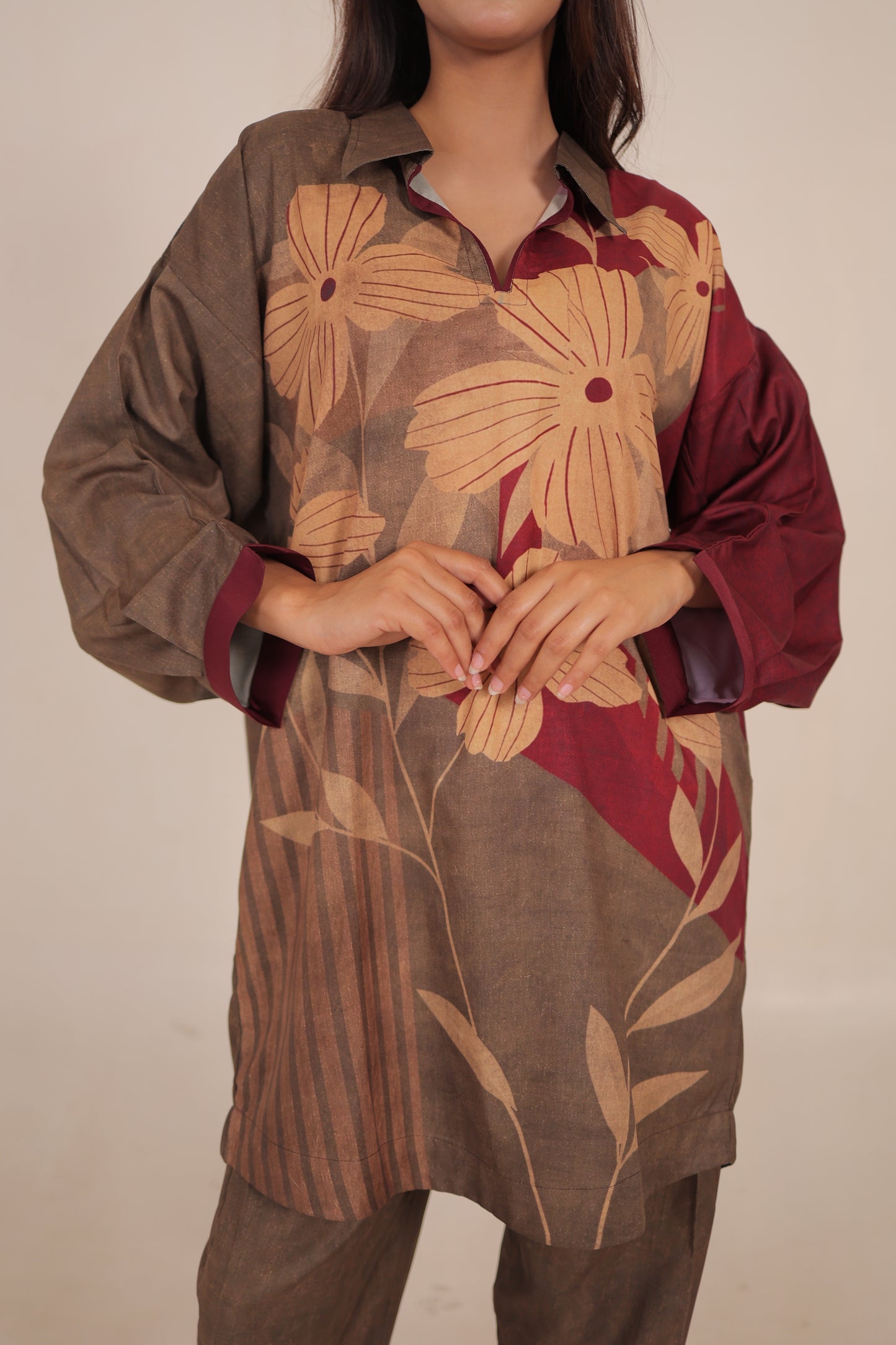 Olive Aura Printed Set
