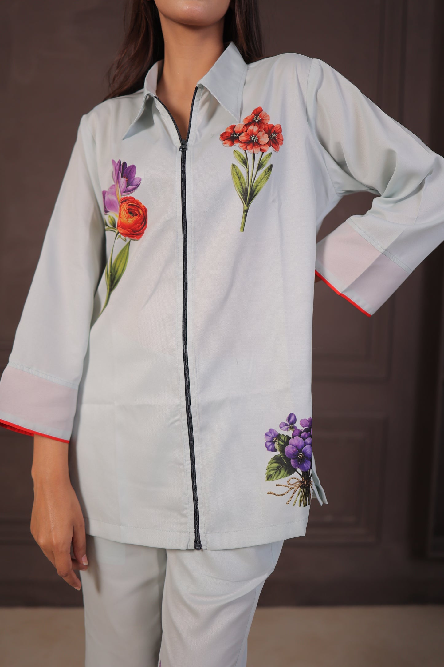 Silver Bloom Co-Ord Set