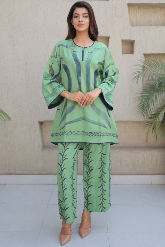 Sage Green Water color Printed Set